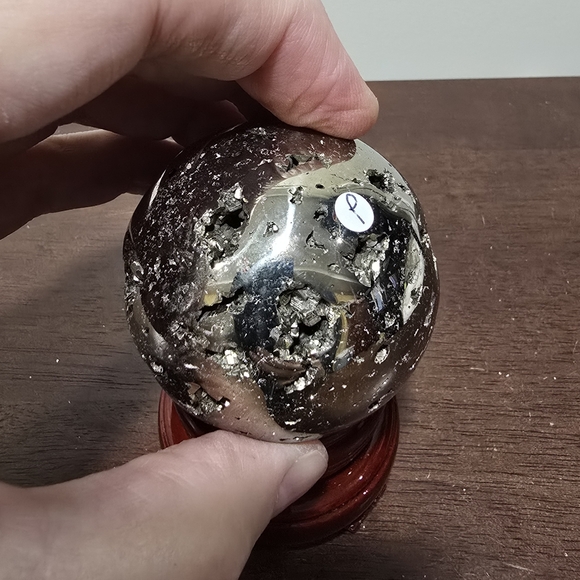 Pyrite Crystal Sphere #P 56 mm - Picture 5 of 9